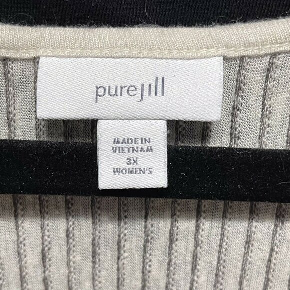 Pure Jill Womens Striped Linen Modal Poncho Top 3X - Picture 5 of 9